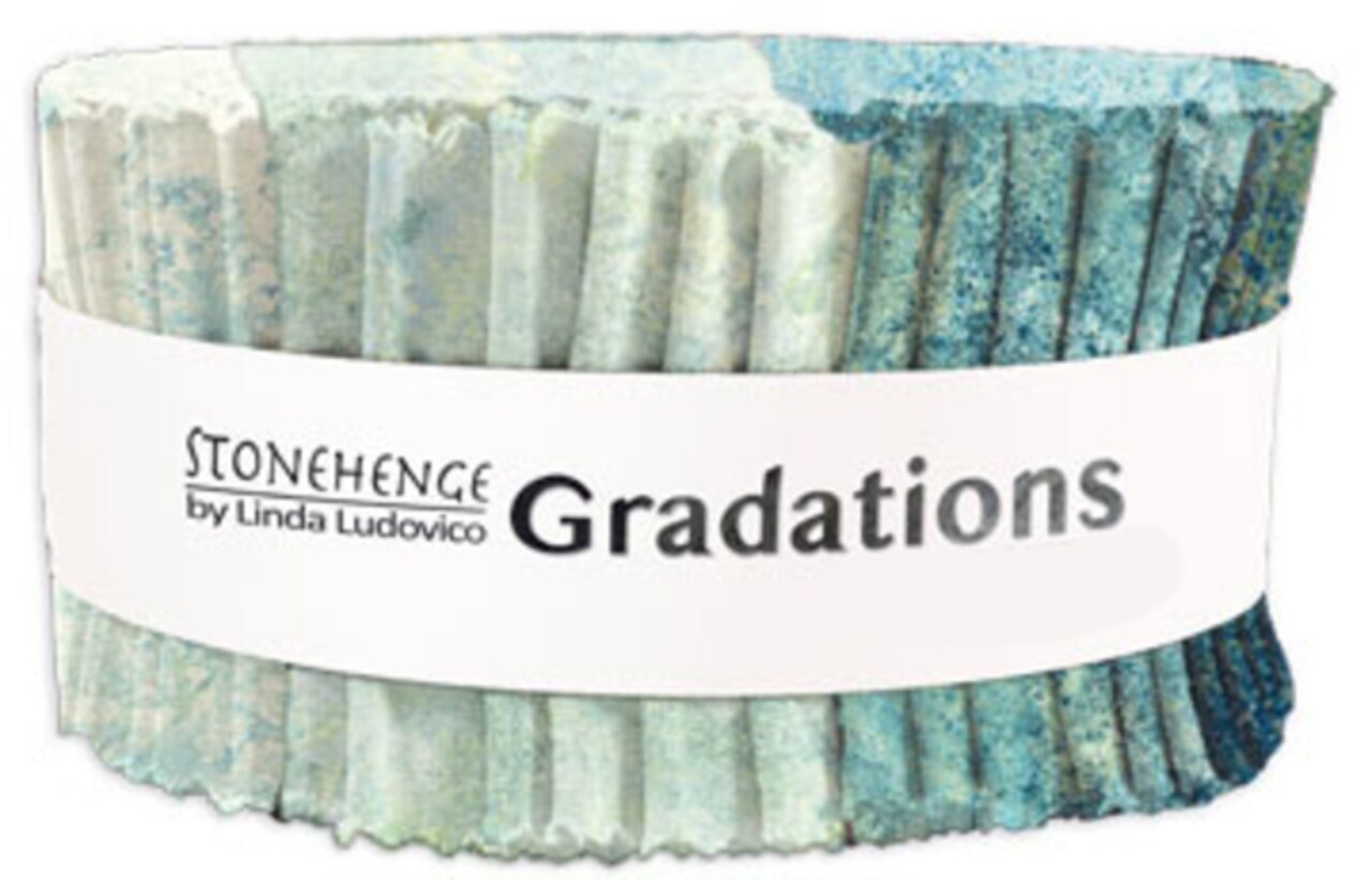 Stonehenge Gradations 2.5" Strip Roll (Jelly Roll) in Blue Planet by Linda Ludovico for Northcott (SGRAD40-48)